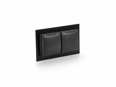 Produktbild von THEBO 2-fach Steckdose ST 3009 ST/2 SCHWARZ mit Klappdeckel / Schukosteckdosen / Klappdeckel