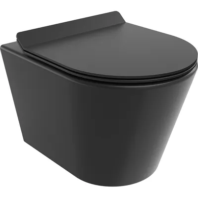 Obrázok produktu pre Mexen Rico WC misa Rimless s pomaly padajúcim sedátkom, duroplast, čierna matná - 30720185