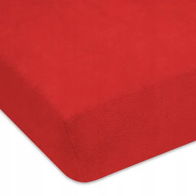 Produktbild von Designpremium Rotes Frottee-Spannbettlaken mit Gummizug 200x220 cm