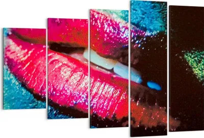 Produktbild von Bild auf Leinwand - Leinwandbild - Lippen Gesicht Frau - 150x100cm - Wand Bild - Wanddeko - Leinwanddruck - Bilder - Kunstdruck - Wanddekoration - Leinwand bilder - Wandkunst - EG150x100-0231