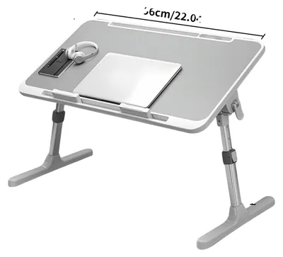 Produktbild von Tragbarer Computertisch, höhenverstellbar, ergonomisches Design, HELLGRAU