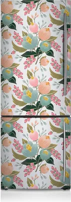 Produktbild von Kühlschrankfolie Aufkleber Kühlschrankmagnete Dekoration Kühlschrankfolie 60x205 cm - Lackierte Blumen