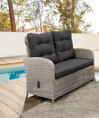 Produktbild von Destiny 2-Sitzer Gartensofa MERANO, Rückenlehne verstellbar, vintage weiß