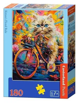 Produktbild von CASTORLAND Puzzle Katze auf einem Fahrrad 180 Teile