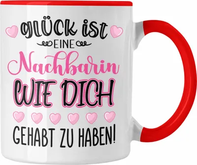 Produktbild von Trendation - Beste Nachbarin Tasse Geschenk Geburtstag Freundin Lieblings Nachbarin Geschenkidee Weltliebste Nachbarin Abschied Abschiedsgeschenk Lustig (Rot)