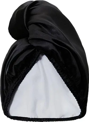 Produktbild von Glov Satin Towel Wrap Doppelseitiger Haar-Turban aus Satin Schwarz