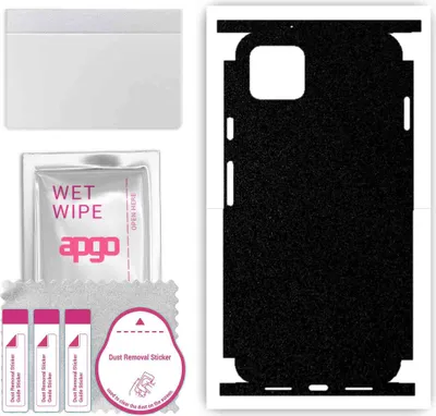 Produktbild von apgo Rückseite + Seiten Schutzfolie, Skin, kompatibel mit Google Pixel 4 XL, Hinten Displayschutzfolie aus Vinylfolie, kratzfest, einfache Montage - Mattschwarz