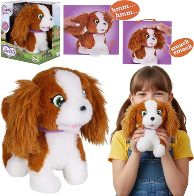 Produktbild von Puppy Luv Junior BELLA – Interaktiver Cavalier-Welpe, Plüschhund, Kinderspielzeug, mit Geräuschen, 2+
