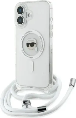 Produktbild von Karl Lagerfeld Crossbody Iml Karl Head Magsafe Case für Iphone 16 - Transparent