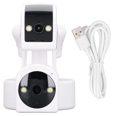 Image de Caméra Wi-Fi d'intérieur, sans fil, 3 MP HD 1080p, vision nocturne, surveillance domestique, audio bidirectionnel avec sirène