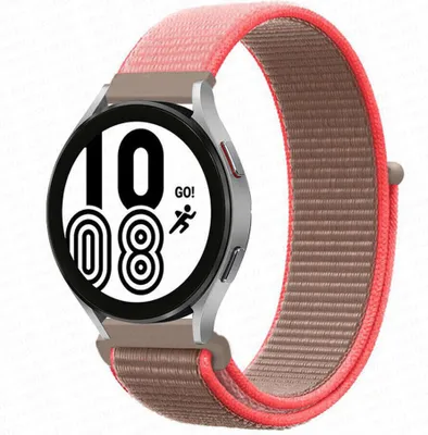 Produktbild von Strap-it Samsung Galaxy Watch 4 44mm Nylon Armband (Neonpink)