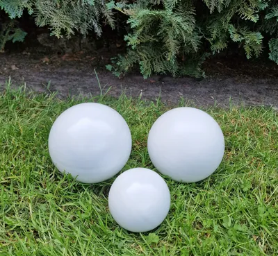 Produktbild von 3er Set Dekorationskugel 15-15-10 cm aus Edelstahl weiß matt gebürstet Dekokugel