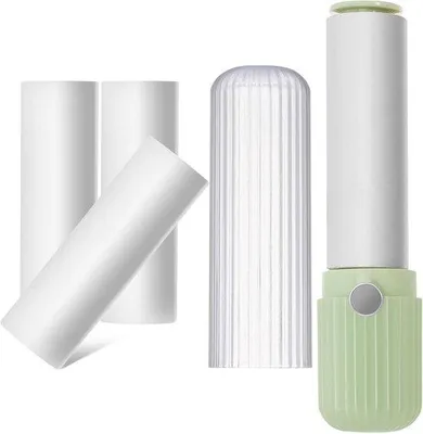 Produktbild von Mini-Pluizenroller, handlicher Haarminimierer für Sofa, für Kleidung und Tierhaar, Mini-Größe, grün.