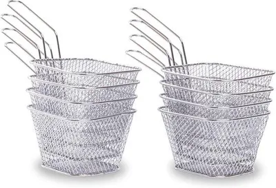 Productafbeelding van Ibenzoa® RVS voorraadmand voor voedsel, 30 x 20 x 15 cm – fijnmazig, hygiënisch, krasbestendig, ideaal voor fruit, groenten, snacks en gebruik in de horeca