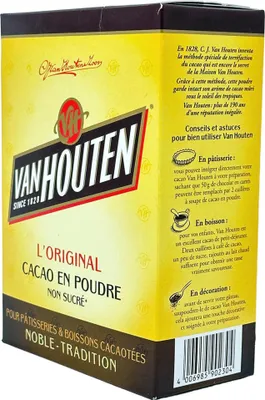 Produktbild von VAN HOUTEN L'ORIGINAL CACAO EN POUDRE non sucré - Kakao ohne Zucker 250 Gramm