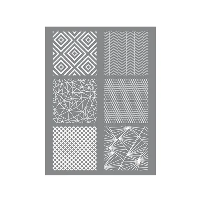 Produktbild von Schablone für Polymer-Ton 11,4 x 15,3 cm - geometrisch