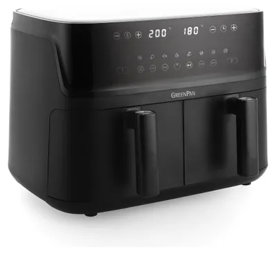 Heißluftfritteuse Dual 9-in-1, 2x5 L, PFAS-frei, Schwarz