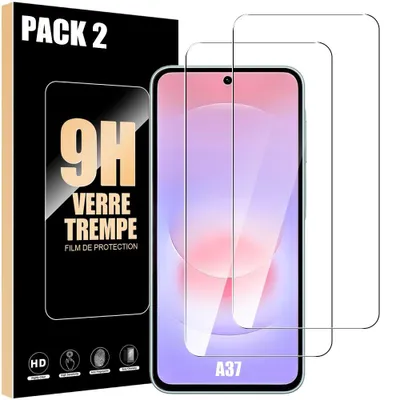 Image de 2x Verre Trempé pour Samsung Galaxy A37 5G - Transparent 9H Protection Antichoc Anti-Rayures