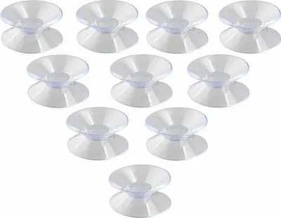 Obrázek produktu pro Balení 10 oboustranných PVC přísavek na sklo a plast, 30 mm