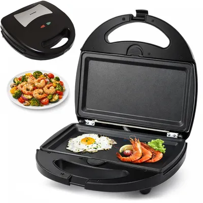 Produktbild von Syntrox Germany Teppanyaki Plancha Grill 1300W mit Wechselplatten schwarz