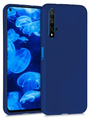 Produktbild von kwmobile Handyhülle für Huawei Nova 5T Hülle - Silikon Case metallisch schimmernd - Schutzhülle Cover - Metallic Blau