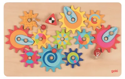 Zdjęcie produktu dla Goki The great cogwheel game, Zestaw zębatek, 3 lat(a), Drewno, 16 szt.