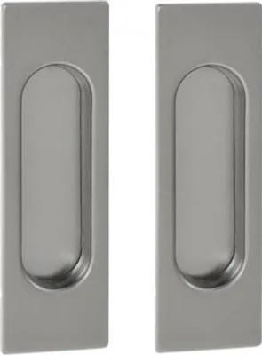 Zdjęcie produktu dla Prostokątny uchwyt do drzwi przesuwnych 125x38 mm, nikiel satynowy (2 szt.)