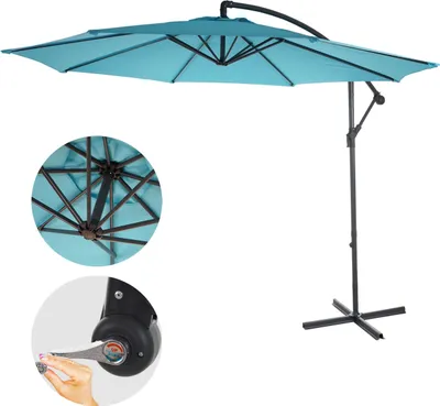Obrázok produktu pre Slnečník Acerra Ø 3m polyester/oceľ - tyrkysovo-modrá bez stojanu