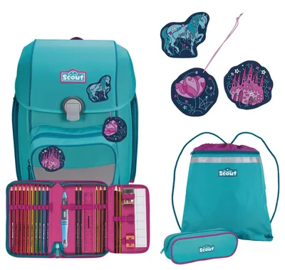 Image de Ensemble de cartable scolaire Basic Genius, 4 pièces