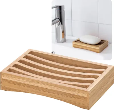 Produktbild von DRAGAN Seifenschale aus Bambus, Naturholz, elegant und ökologisch 13x8 cm IKEA