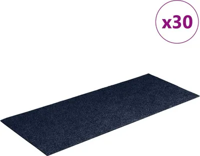 Image de vidaXL Tapis de sol auto-adhésifs 30 pcs. 60x25 cm bleu marine Rectangulaire