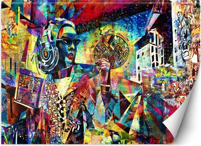 Produktbild von Vlies fototapete Weibliche farbenfrohe Abstraktion 250x175 cm Feeby Lila inkl. Kleber einfache Montage