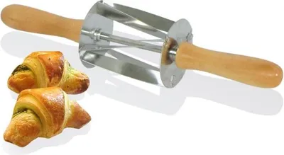 Produktbild von Gobel Edelstahl Mini Croissant Roller Schneider mit Holzgriff 345x75x75mm