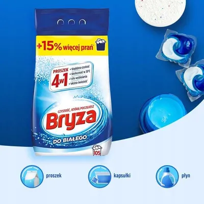 Produktbild von Bryza 4in1 Waschpulver WHITE 6,825 kg / 105 Waschgänge