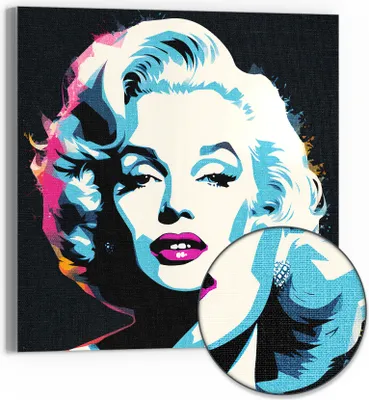 Produktbild von DEQOART Hybrid Leinwand Bild 50x50 cm 'Pop-Ikonen Strahl' Wandbild Glas flach modern