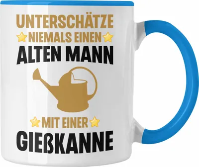 Produktbild von Trendation - Alter Mann Gärtner Tasse mit Spruch Garten Hobbygärtner Geschenk Lustig (Blau)