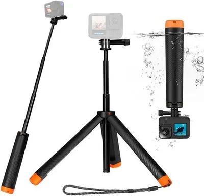 Zdjęcie produktu dla Uchwyt pływający, wodoodporny, teleskopowy, do kamer GoPro Hero, DJI OSMO, Insta360 i podobnych kamer sportowych