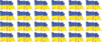 Produktbild von Mini Aufkleber Set - Pack wehend - 33x20mm - selbstklebender Sticker - Ukraine - Flagge / Banner / Standarte fürs Auto, Büro, zu Hause und die Schule - 24 Stück