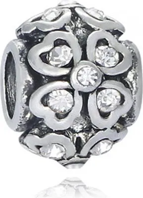 Produktbild von Schmuck-Perlen 3 Stück Charm für Armbänder glitzernd, 11 x 9 mm, Kristall