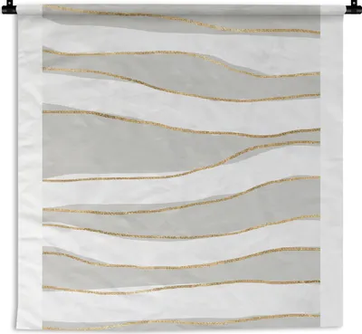 Produktbild von MuchoWow® Wandteppich Wandbehang Linie - Abstrakt - Muster 90x90 cm Tapisserie Dekoration Wandtuch - Wandaufhänger