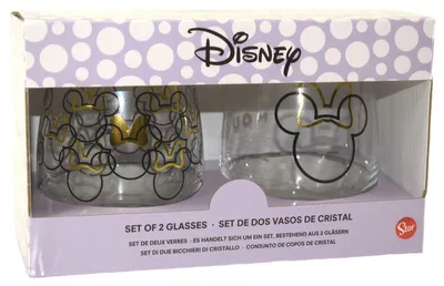 Produktbild von Disney Minnie Mouse 2 Gläser im Geschenkkarton 2er Trinkglas Set