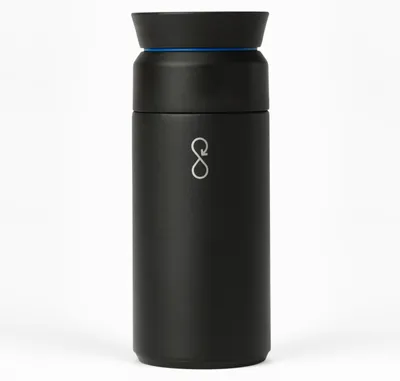 Isolierflasche 350 ml aus recyceltem Edelstahl, Obsidian Schwarz
