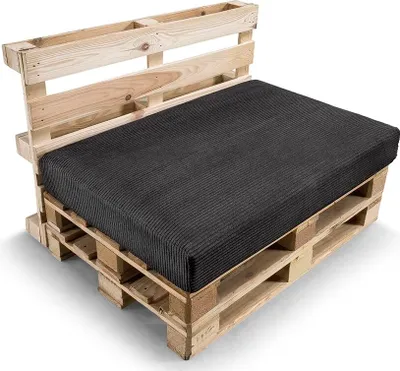 Obrázok produktu pre Vankúš z palety, vankúš na záhradnú pohovku, sedací vankúš, PFL (sedací vankúš 120x80, čierny)