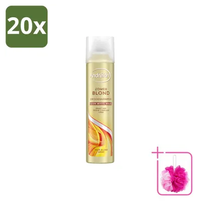Image de 20 flacons de shampooing sec Andrélon Blond pour cheveux blonds - 245 ml - Pack économique - 20 pièces