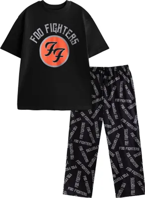 Obrázek produktu pro Foo Fighters - Pyžamo s dlouhými kalhotami pro muže, krátký rukáv NS9655 (M) (černé)