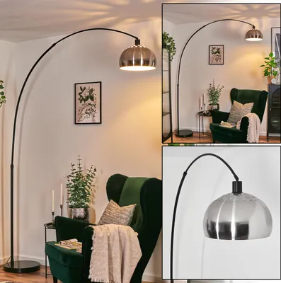 Produktbild von Gavirate Stehlampe Metall in Schwarz/Nickel-matt/Weiß im Retro/Vintage-Design