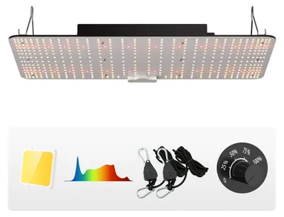 Produktbild von VEVOR LED Pflanzenlicht, 200W Vollspektrum dimmbar, Hochleistungs-Samsung 2B1B-Dioden Wachstumslicht für Zimmerpflanzen, Setzlinge, Vegetation und Blüte im Gewächshaus, Daisy-Chain-Treiber für 60,96 x 121,9 / 91,4 x 91,4 cm Zelt, 200W