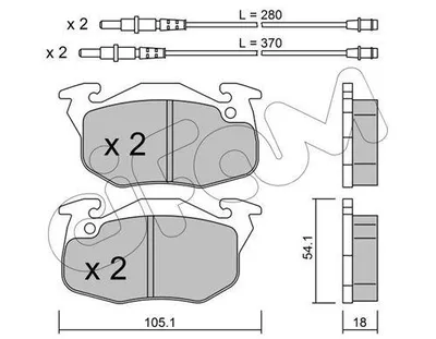 Produktbild von CIFAM Bremsbeläge Satz Vorne Bremsklötze passend für PEUGEOT 306 Schrägheck (7A, 7C, N3, N5) 822-037-1