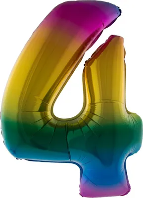 Produktbild von XXL Zahlen Folienballon 100 cm - Regenbogen 4