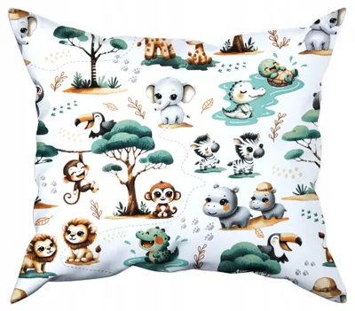 Produktbild von Nyks Kinder Kissenbezug 50x80 Tiere 100% Baumwolle